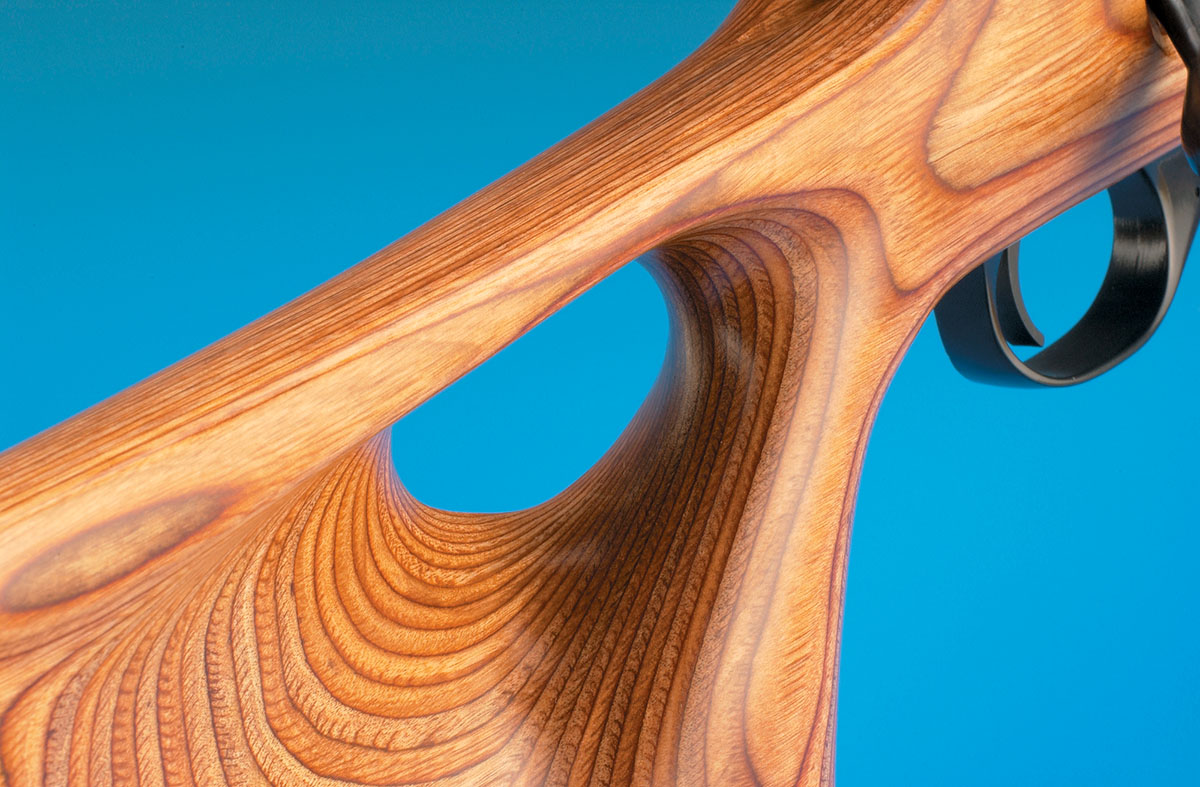 There is plenty of room within the thumbhole for shooters with large hands or in the winter when wearing gloves.